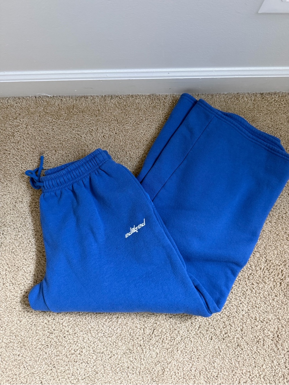 Edikted Royal Blue Sweatpants - Cozy Fleece Bottoms